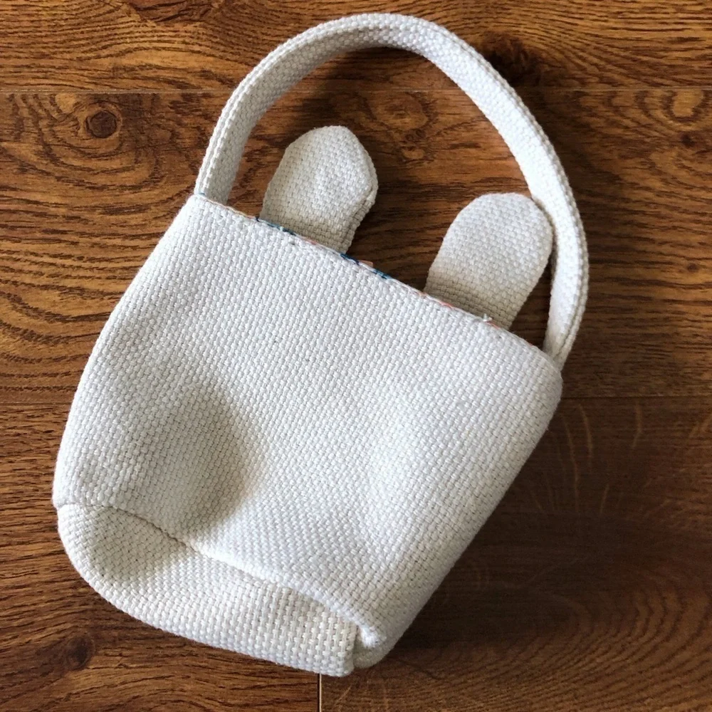 Cream lined bunny purse